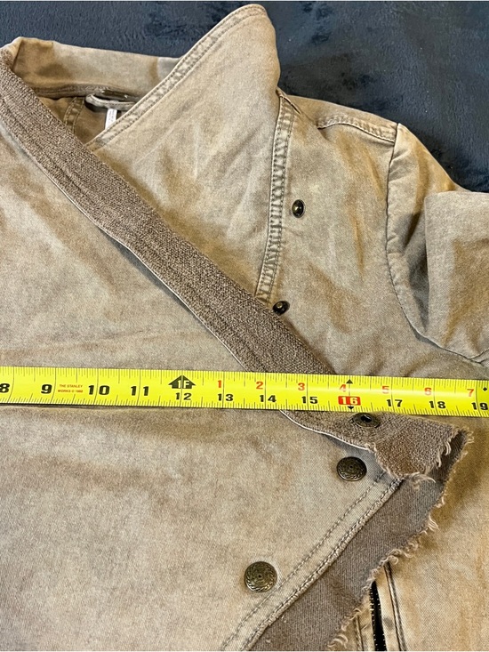 Free People Wms Collapsing Twin Cotton Knit Asymmetric Crop Military Jacket M - Picture 10 of 13